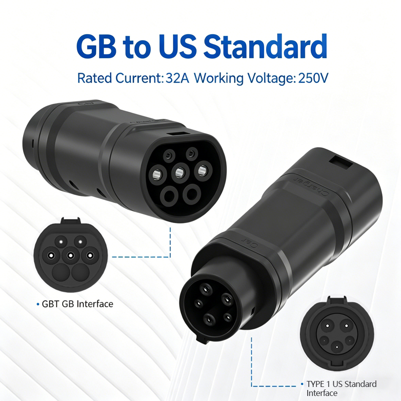 Ev Charger Adapter - Ladegerät-Konverter-Adapter Neuer Stecker GB/T auf US-Standard