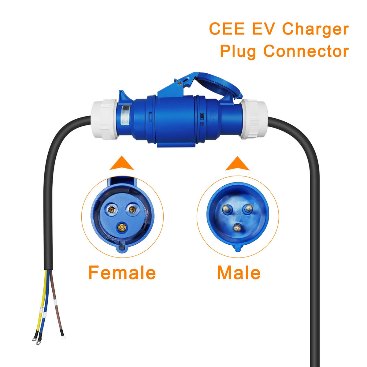 32A Blauer CEE-Buchse auf 16A  – Ev Charger Adapter Bewertung und Preis