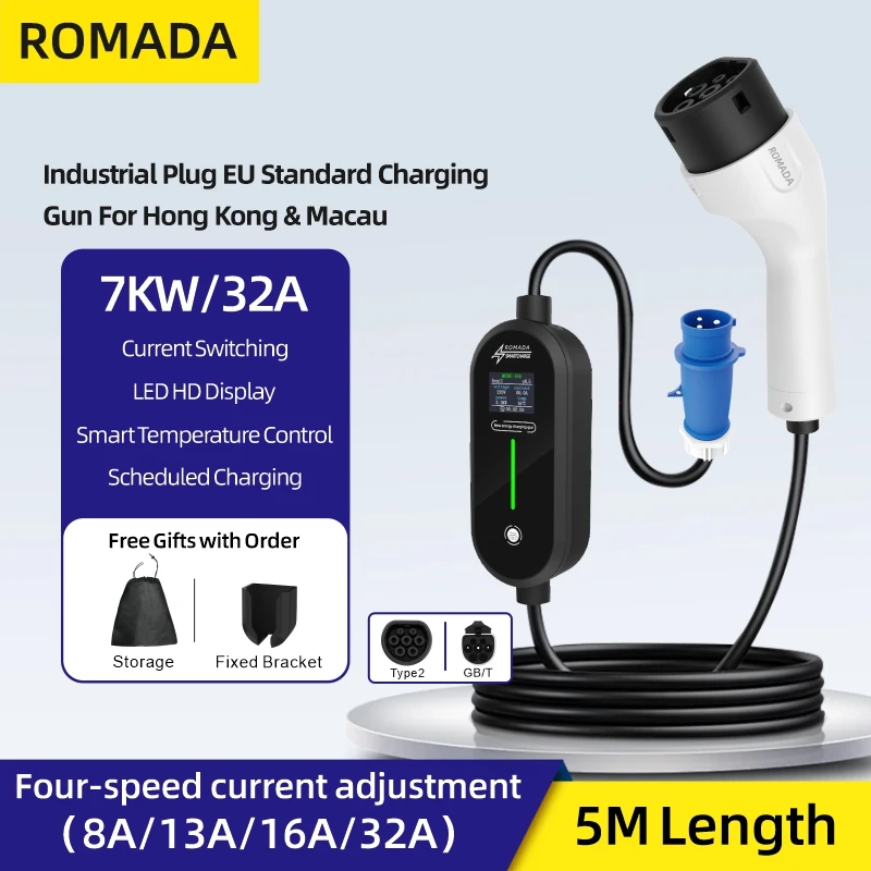 Romada 7kw 32a ev tragbares La – Ev Charger Adapter Bewertung und Preis